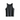 Dark grey sleeveless shirt with a brand logo on a white background
